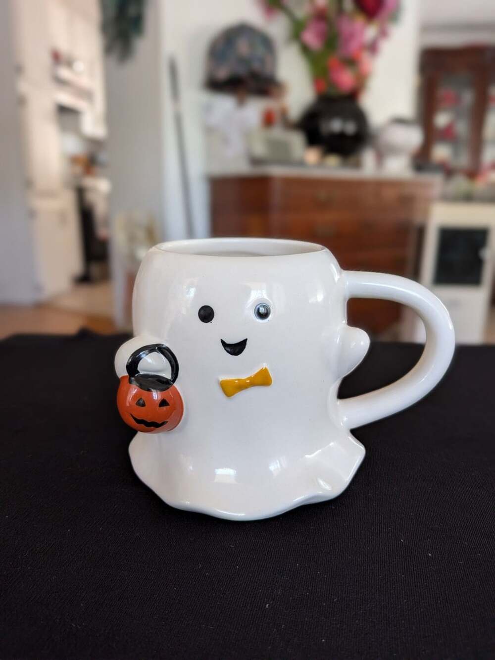 Hyde and Eek Boutique Halloween Stoneware Ghost Mug with Pumpkin